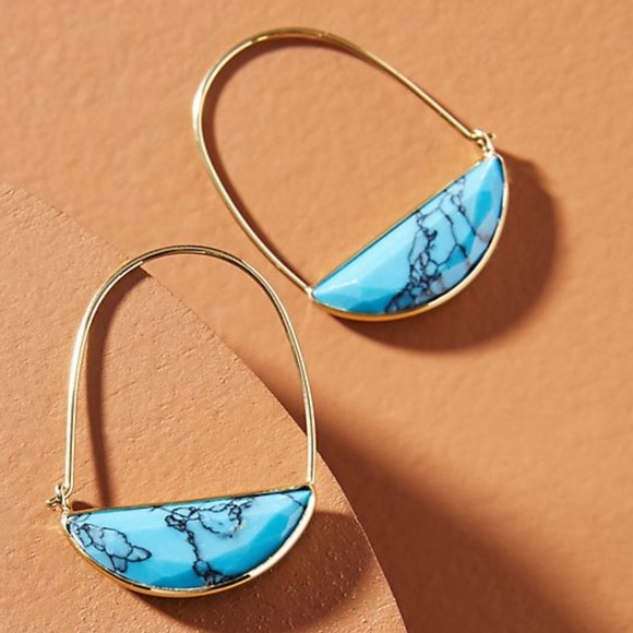 🔥NEW!🔥 Anthropologie Gen. Turquoise Earrings - Picture 2 of 3
